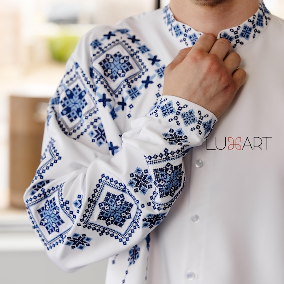 Ukrainian Vyshyvanka | Men's Embroidered Shirt | Вишиванка | Ukraine Vintage Sorochka Gift for Him | Handmade Ukrainian Clothing (17)