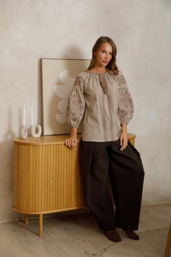 Embroidered Ukrainian Blouse | Women's Vyshyvanka Shirt, Boho Folk Style