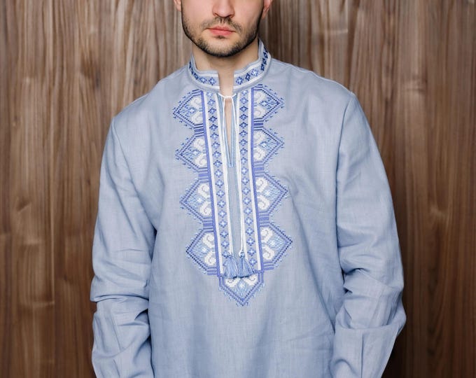 Ukrainian Vyshyvanka | Men's Embroidered Shirt | Вишиванка | Ukraine Vintage Sorochka Gift for Him | Handmade Ukrainian Clothing