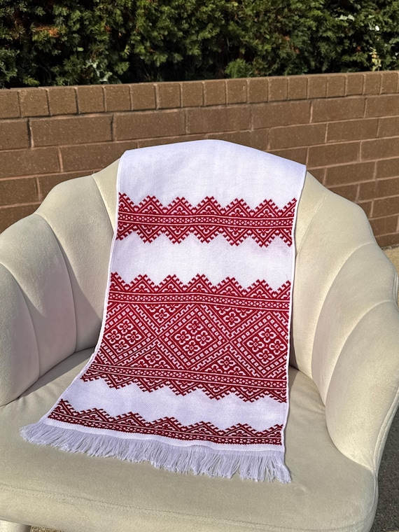 Ukrainian Embroidered Rushnyk Wedding Towel | Traditional Handmade Wedding Ceremony Towel | In Stock in USA | Вишитий Рушник (14)