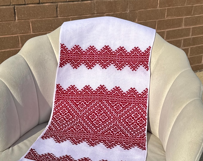 Ukrainian Embroidered Rushnyk Wedding Towel | Handmade Ceremony Towel