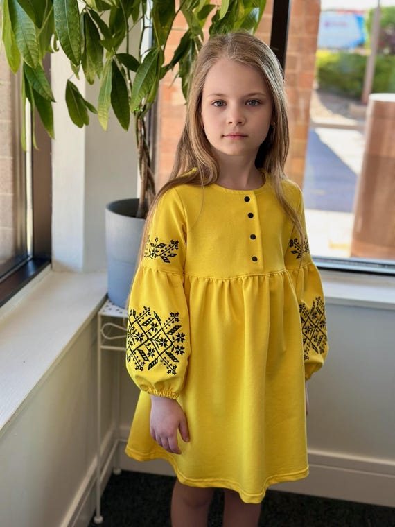 Embroidered Vyshyvanka Dress for Girls | Ukrainian Embroidery Dress | Traditional Ukrainian Style in Stock in USA | Вишиванка у США (18)