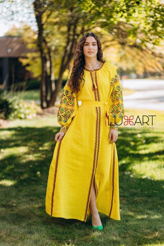 Ukrainian Vyshyvanka Dress | Ukraine Embroidered Dress in USA | Handmade Traditional Ukraine-Style Boho Embroidery Gift | Вишиванка (42)