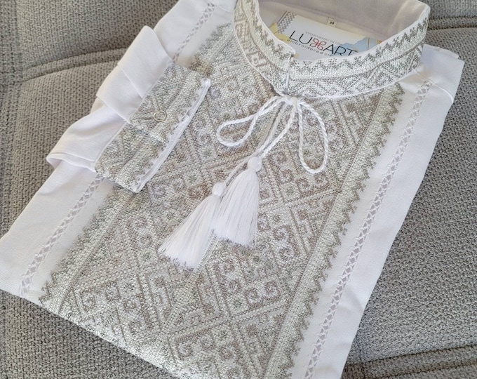 Ukrainian Vyshyvanka | Men's Embroidered Shirt | Вишиванка | Ukraine Vintage Sorochka Gift for Him | Handmade Ukrainian Clothing (21)