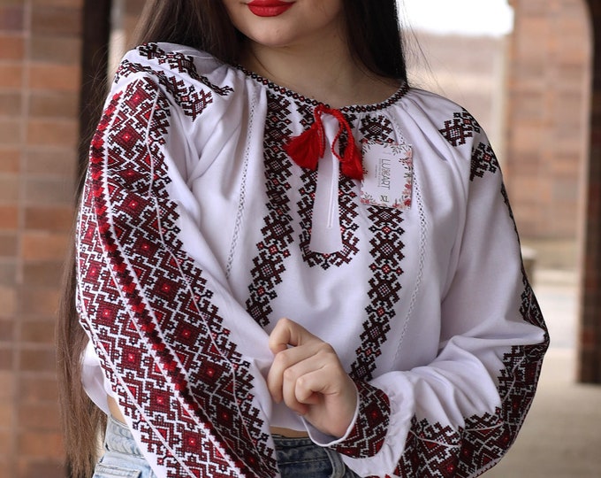 Ukrainian Embroidered Blouse for Women | Ethno Vintage Women's Vyshyvanka Shirt | Sorochka Vyshyta | Vyshyvanka Gift USA | Вишиванка (12)