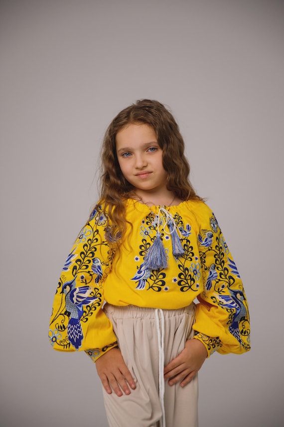 Embroidered Vyshyvanka Blouse for Girls | Ukrainian Embroidery Shirt | Traditional Ukrainian Style in Stock in USA | Вишиванка у США