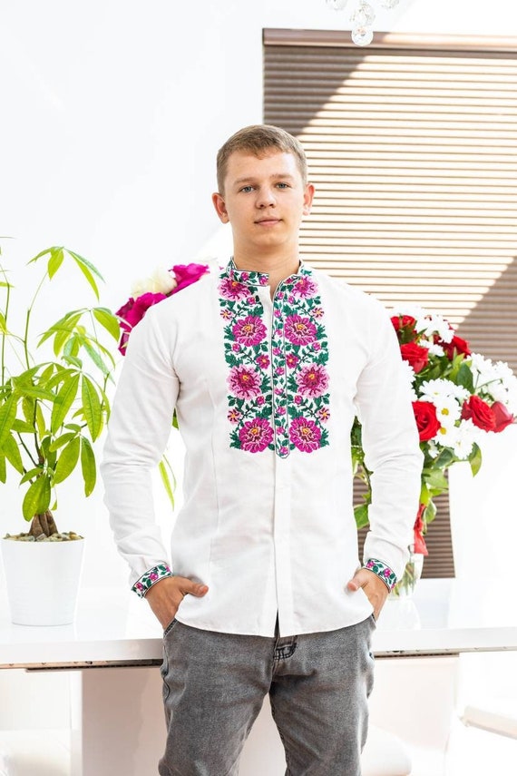 Ukrainian Vyshyvanka | Men's Embroidered Shirt | Вишиванка | Ukraine Vintage Sorochka Gift for Him | Handmade Ukrainian Clothing (75)