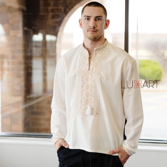 Ukrainian Vyshyvanka | Men's Embroidered Shirt | Вишиванка | Ukraine Vintage Sorochka Gift for Him | Handmade Ukrainian Clothing (17)