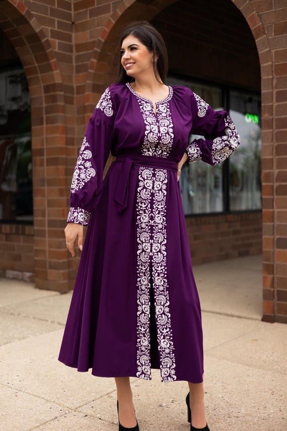 Ukrainian Vyshyvanka Dress | Ukraine Embroidered Dress in USA | Handmade Traditional Ukraine-Style Boho Embroidery Gift | Вишиванка (99)