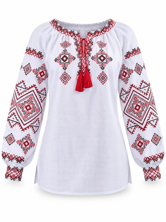 Ukrainian Embroidered Blouse | Traditional Vyshyvanka Shirt (USA Stock)