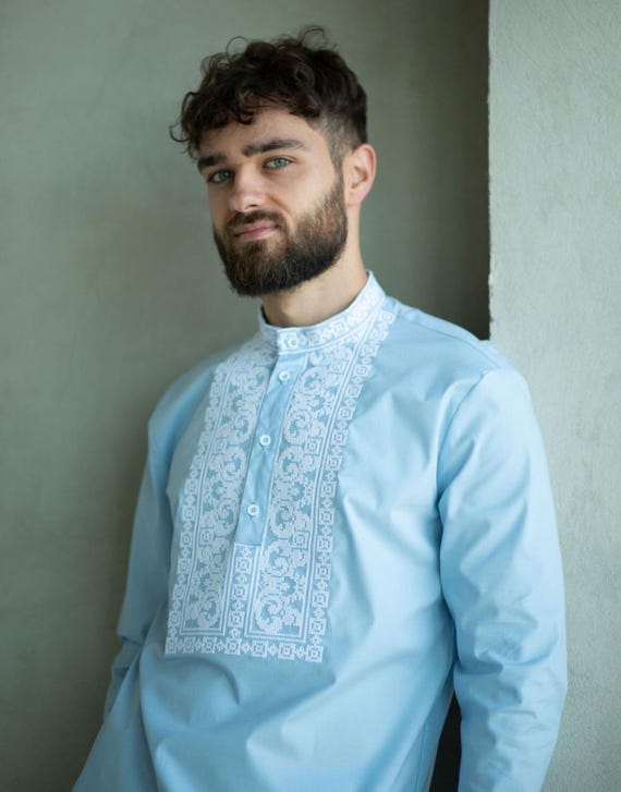 Ukrainian Vyshyvanka | Men's Embroidered Shirt | Вишиванка | Ukraine Vintage Sorochka Gift for Him | Handmade Ukrainian Clothing