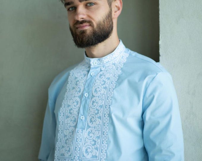Ukrainian Vyshyvanka | Men's Embroidered Shirt | Вишиванка | Ukraine Vintage Sorochka Gift for Him | Handmade Ukrainian Clothing