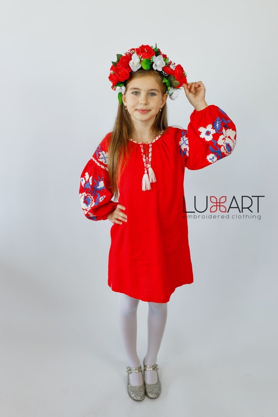 Vyshyvanka Dress Ukrainian vyshyvanka for Girl Ukrainian Dress Ukrainian gift for girl Vyshyvanka 2024 Embroidered Dress