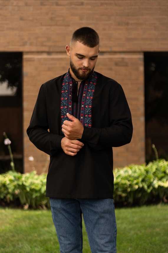 Ukrainian Vyshyvanka | Men's Embroidered Shirt | Вишиванка | Ukraine Vintage Sorochka Gift for Him | Handmade Ukrainian Clothing