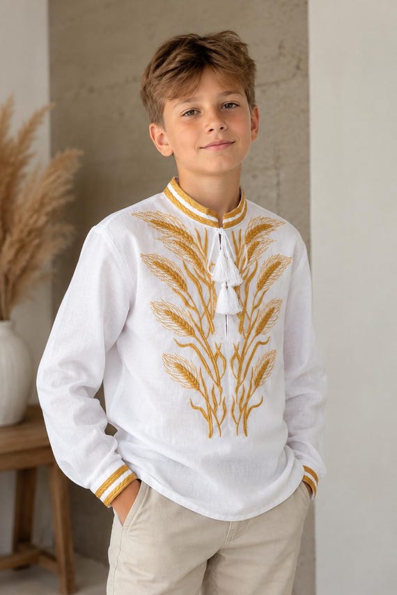 Boys' Embroidered Vyshyvanka Shirt | Traditional Ukrainian Style (In Stock USA)