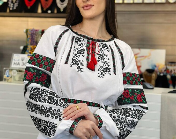 Ukrainian Embroidered Blouse for Women | Ethno Vintage Women's Vyshyvanka Shirt | Sorochka Vyshyta | Vyshyvanka Gift USA | Вишиванка (8)