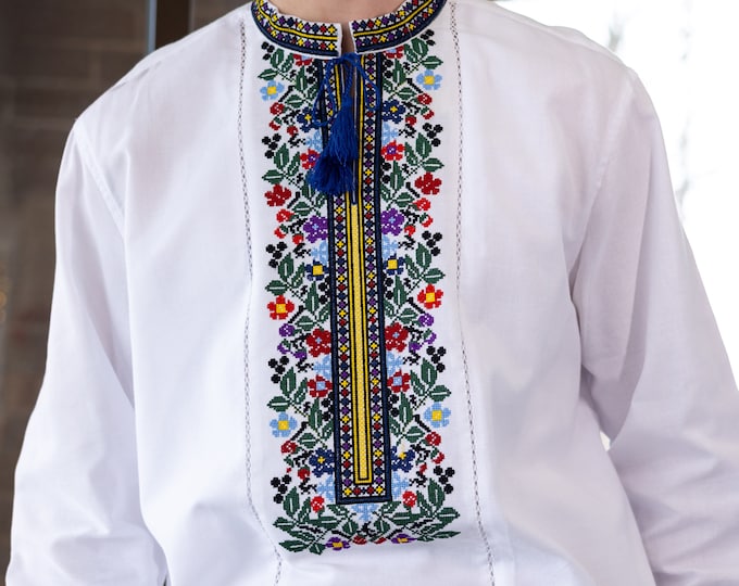 Ukrainian Vyshyvanka | Men's Embroidered Shirt | Вишиванка | Ukraine Vintage Sorochka Gift for Him | Handmade Ukrainian Clothing (11)