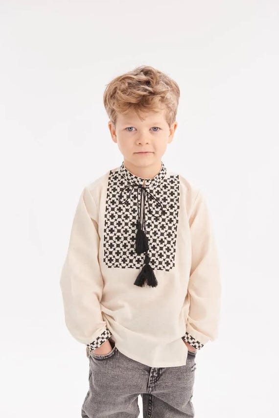Embroidered Vyshyvanka Shirt for Boys | Ukrainian Embroidery Shirt | Traditional Ukrainian Style Gift in Stock in USA | Вишиванка у США