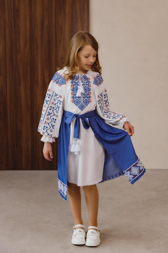 Embroidered Vyshyvanka Dress for Girls | Ukrainian Embroidery Dress | Traditional Ukrainian Style in Stock in USA | Вишиванка у США