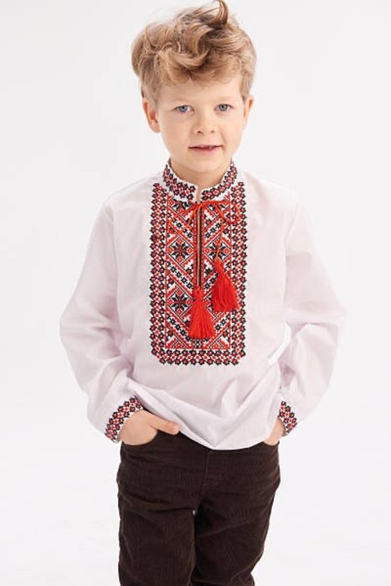 Vyshyvanka for boy Ukrainian style vyshyvanka Sorochka vyshyta Ukrainian embroidery