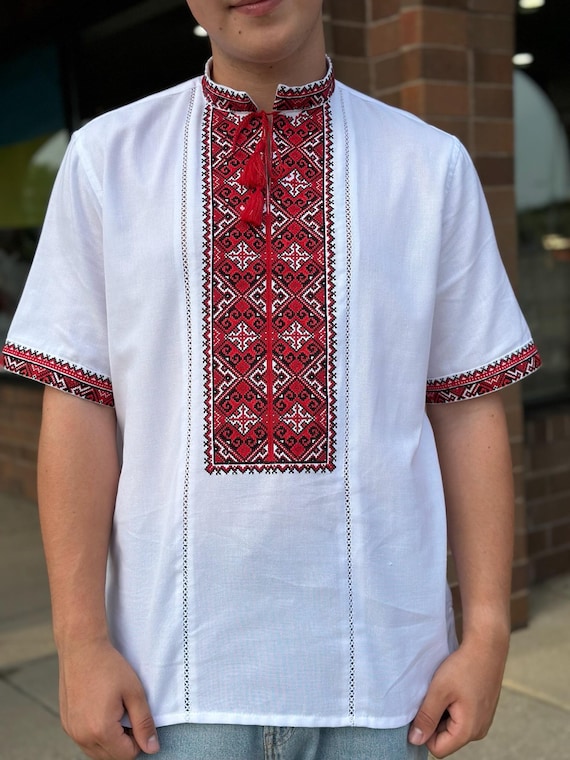 Ukrainian Vyshyvanka | Men's Embroidered Shirt | Вишиванка | Ukraine Vintage Sorochka Gift for Him | Handmade Ukrainian Clothing (46)