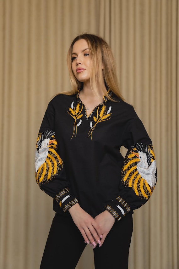 Ukrainian Embroidered Blouse for Women | Ethno Vintage Women's Vyshyvanka Shirt | Sorochka Vyshyta | Vyshyvanka Gift USA | Вишиванка (108)
