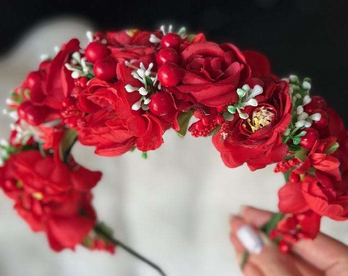 Handmade Ukrainian Flower Crown | Vinok | Вінок | Floral Wreath Headband | Hair Accessory Gift for Her or Girl | Boho Festival Style (23)