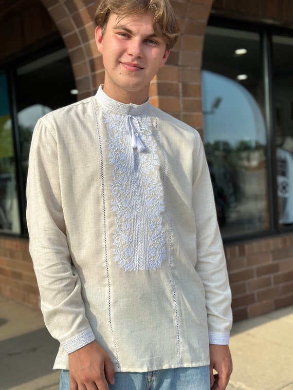 Ukrainian Vyshyvanka | Men's Embroidered Shirt | Вишиванка | Ukraine Vintage Sorochka Gift for Him | Handmade Ukrainian Clothing (2)