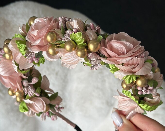 Handmade Ukrainian Flower Crown | Vinok | Вінок | Floral Wreath Headband | Hair Accessory Gift for Her or Girl | Boho Festival Style (24)