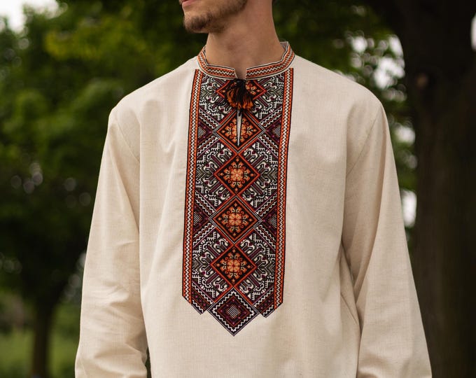 Ukrainian Vyshyvanka | Men's Embroidered Shirt | Вишиванка | Ukraine Vintage Sorochka Gift for Him | Handmade Ukrainian Clothing (11)