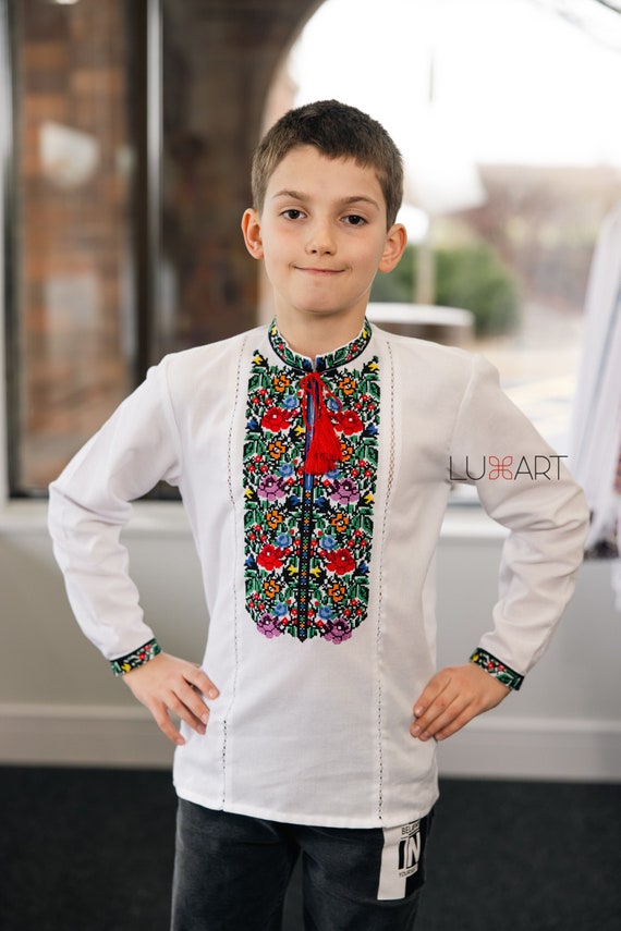 Embroidered Vyshyvanka Shirt for Boys | Ukrainian Embroidery Shirt | Traditional Ukrainian Style Gift in Stock in USA | Вишиванка у США (7)