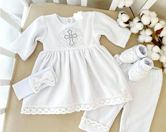 Baptism Dress | Christening EMBROIDERED Outfit | Dress for Baby | Gift Dress for Newborn (1)