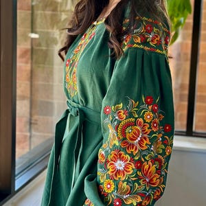 Ukrainian Vyshyvanka Dress | Ukraine Embroidered Dress in USA | Handmade Traditional Ukraine-Style Boho Embroidery Gift | Вишиванка