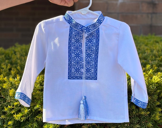 Embroidered Vyshyvanka Shirt for Boys | Ukrainian Embroidery Shirt | Traditional Ukrainian Style Gift in Stock in USA | Вишиванка у США (47)