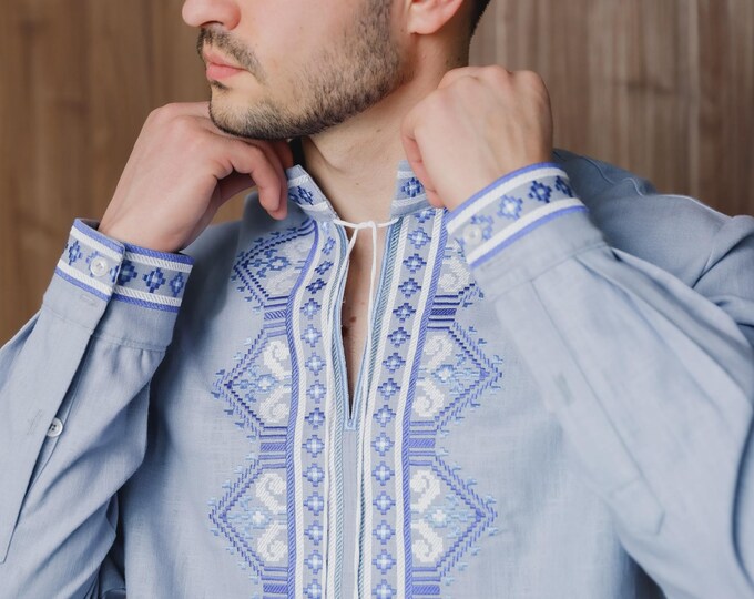 Ukrainian Vyshyvanka | Men's Embroidered Shirt | Вишиванка | Ukraine Vintage Sorochka Gift for Him | Handmade Ukrainian Clothing