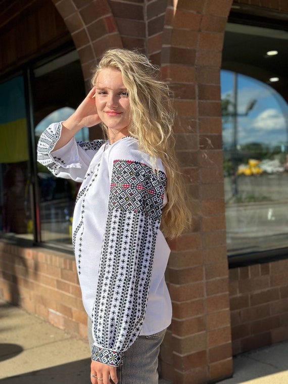 Ukrainian Embroidered Blouse for Women | Ethno Vintage Women's Vyshyvanka Shirt | Sorochka Vyshyta | Vyshyvanka Gift USA | Вишиванка (85)