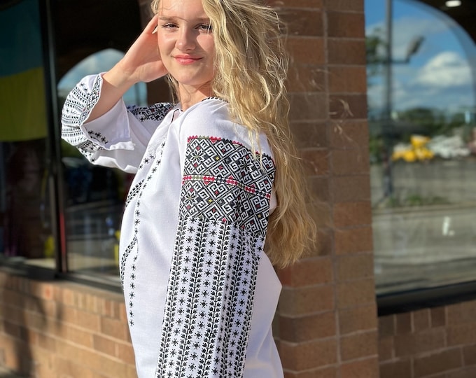 Ukrainian Embroidered Blouse for Women | Ethno Vintage Women's Vyshyvanka Shirt | Sorochka Vyshyta | Vyshyvanka Gift USA | Вишиванка (85)