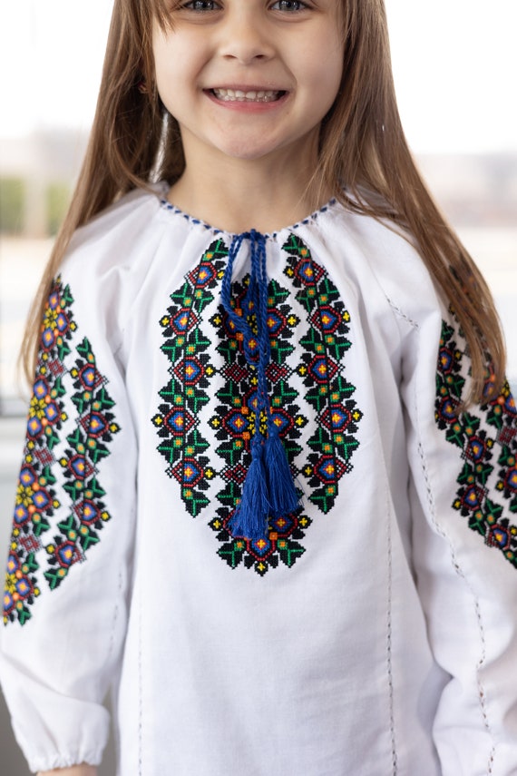 Embroidered blouse for girl Vyshyvanka shirt Ukrainian embroidery Ukrainian style vyshyvanka for girls Vyshyvanka in USA