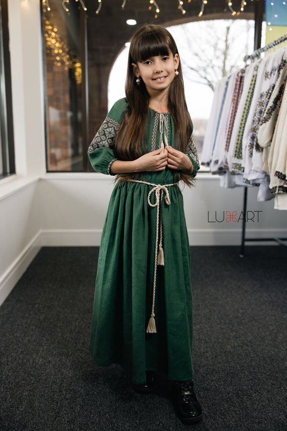 Embroidered Vyshyvanka Dress for Girls | Ukrainian Embroidery Dress | Traditional Ukrainian Style in Stock in USA | Вишиванка у США (3)