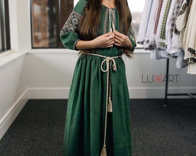 Embroidered Vyshyvanka Dress for Girls | Ukrainian Embroidery Dress | Traditional Ukrainian Style in Stock in USA | Вишиванка у США (3)