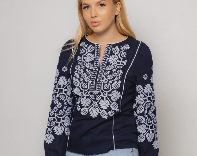 Ukrainian Embroidered Blouse for Women | Ethno Vintage Women's Vyshyvanka Shirt | Sorochka Vyshyta | Vyshyvanka Gift USA | Вишиванка (77)