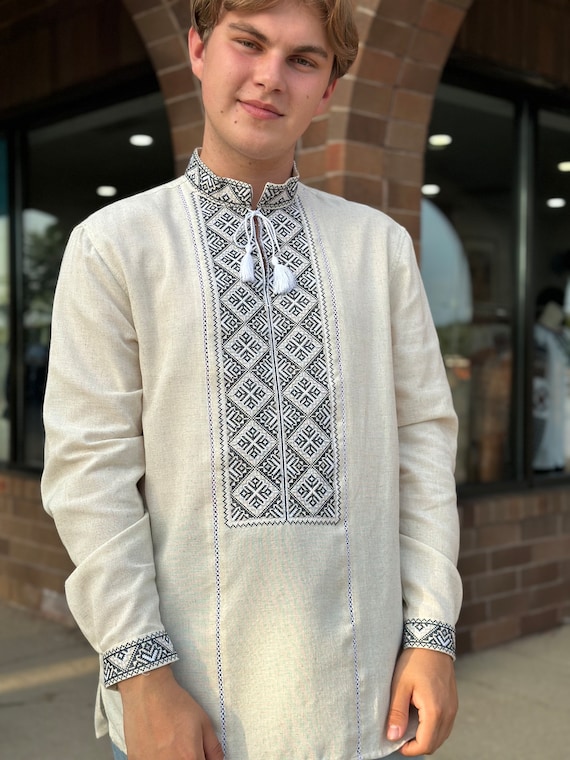 Ukrainian Vyshyvanka | Men's Embroidered Shirt | Вишиванка | Ukraine Vintage Sorochka Gift for Him | Handmade Ukrainian Clothing (19)
