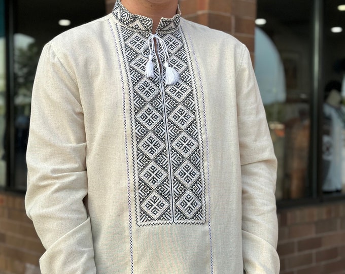 Ukrainian Vyshyvanka | Men's Embroidered Shirt | Вишиванка | Ukraine Vintage Sorochka Gift for Him | Handmade Ukrainian Clothing (19)