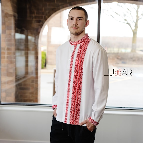 Ukrainian Vyshyvanka | Men's Embroidered Shirt | Вишиванка | Ukraine Vintage Sorochka Gift for Him | Handmade Ukrainian Clothing (11)