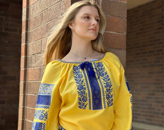 Ukrainian Embroidered Blouse for Women | Ethno Vintage Women's Vyshyvanka Shirt | Sorochka Vyshyta | Vyshyvanka Gift USA | Вишиванка (104)