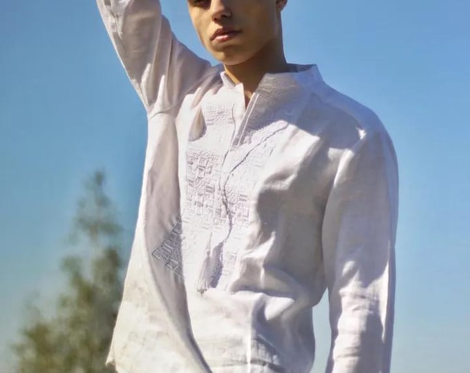 Ukrainian Vyshyvanka | Men's Embroidered Shirt | Вишиванка | Ukraine Vintage Sorochka Gift for Him | Handmade Ukrainian Clothing