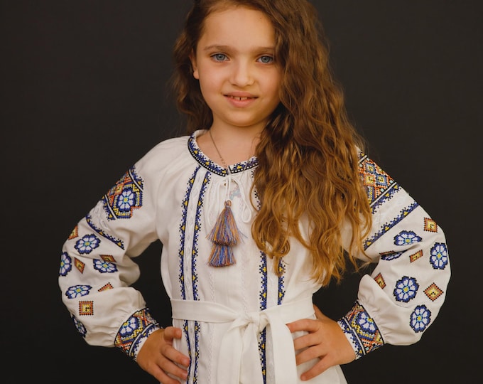 Embroidered Vyshyvanka Blouse for Girls | Ukrainian Embroidery Shirt | Traditional Ukrainian Style in Stock in USA | Вишиванка у США