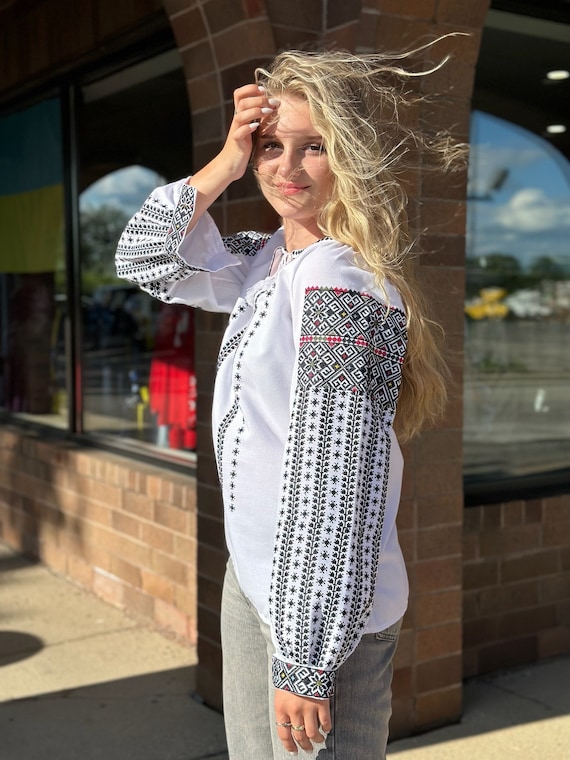 Ukrainian Embroidered Blouse for Women | Ethno Vintage Women's Vyshyvanka Shirt | Sorochka Vyshyta | Vyshyvanka Gift USA | Вишиванка (85)