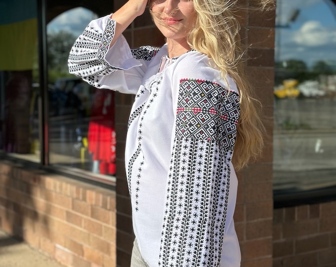 Ukrainian Embroidered Blouse for Women | Ethno Vintage Women's Vyshyvanka Shirt | Sorochka Vyshyta | Vyshyvanka Gift USA | Вишиванка (85)