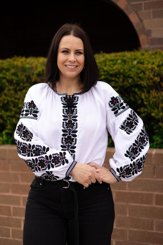 Ukrainian Embroidered Blouse for Women | Ethno Vintage Women's Vyshyvanka Shirt | Sorochka Vyshyta | Vyshyvanka Gift USA | Вишиванка